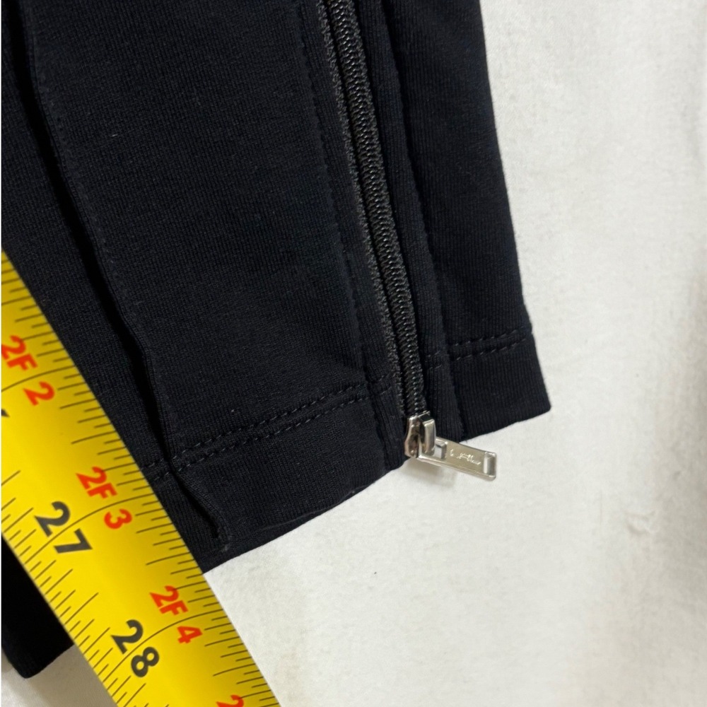 Lauren Ralph Lauren Pants Large Black Knit Womens Ankle Zip Pintuck Excellent - Picture 9 of 9